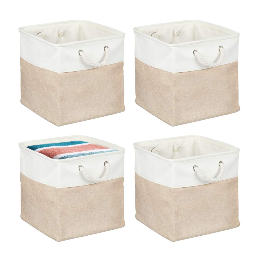 Linne förvaringskorgar Set med 4 - Multipurpose Organizers | Hem & Hobby | Pryloteket