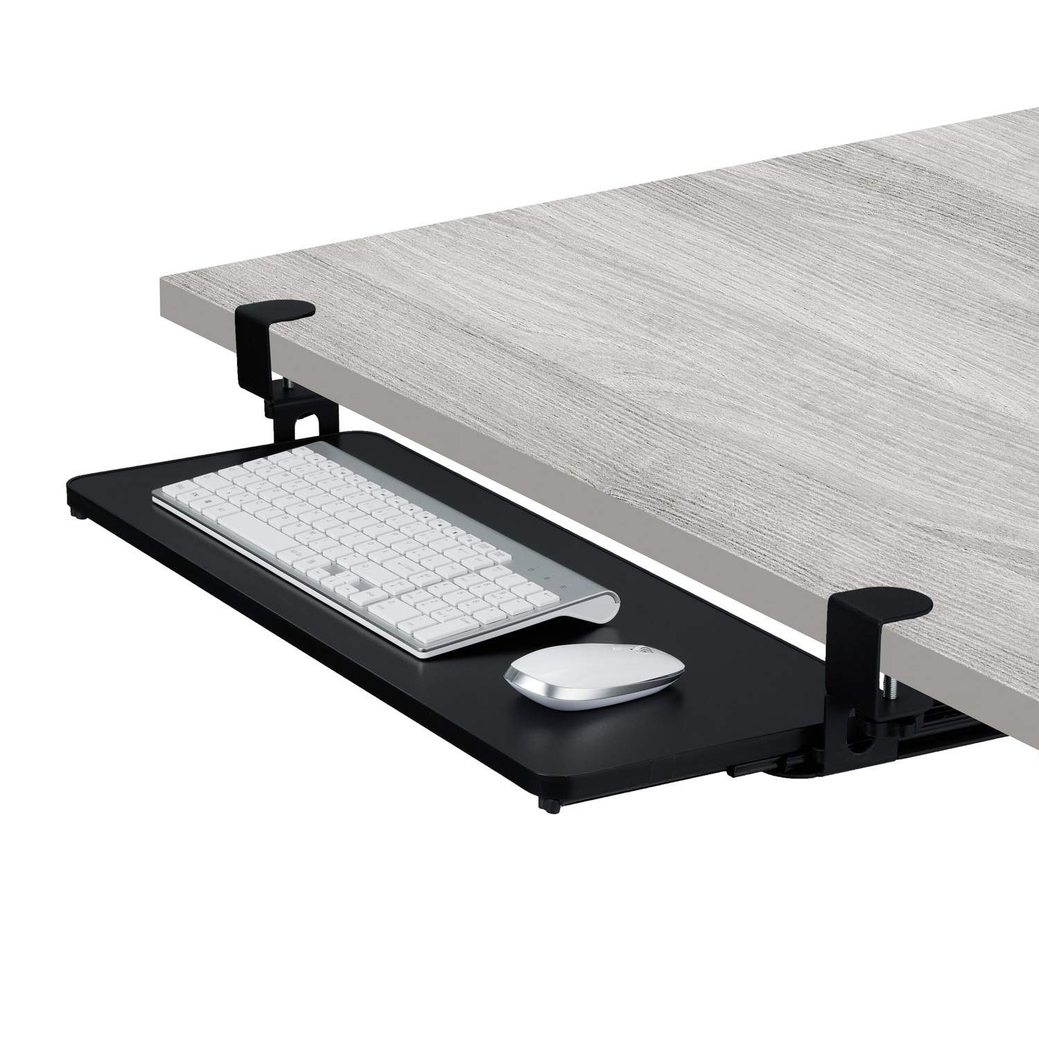 Tastaturbakke under skrivebordet med klemmer – pladsbesparende design