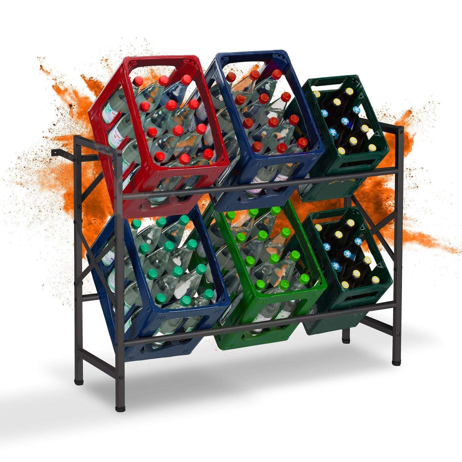 Dryckslådor i svart stål för 6 lådor | Hem & Hobby | Pryloteket