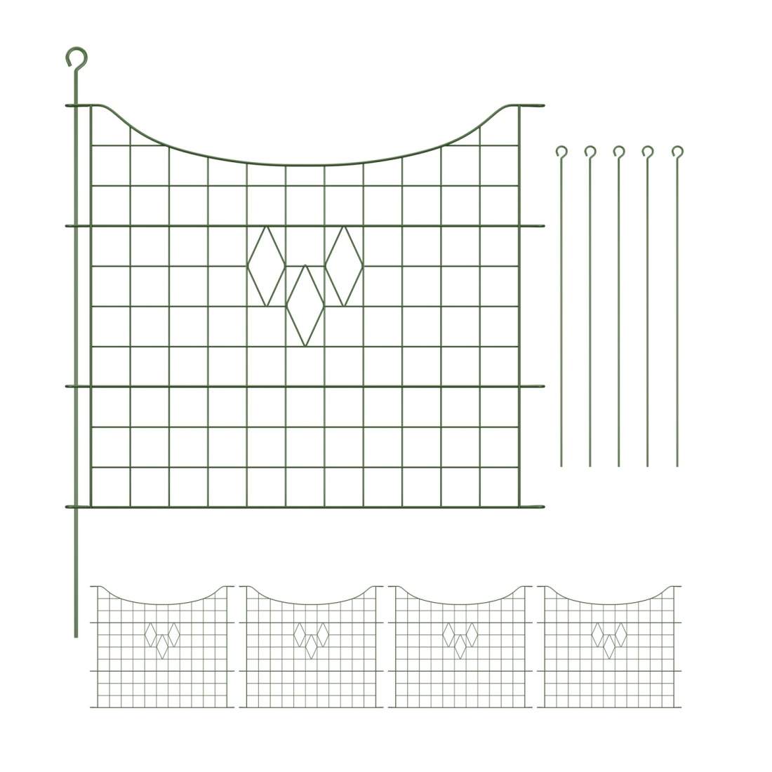 Trädgårdsstaket i metall – 5 paneler, dekorativ design | Hem & Hobby | Pryloteket