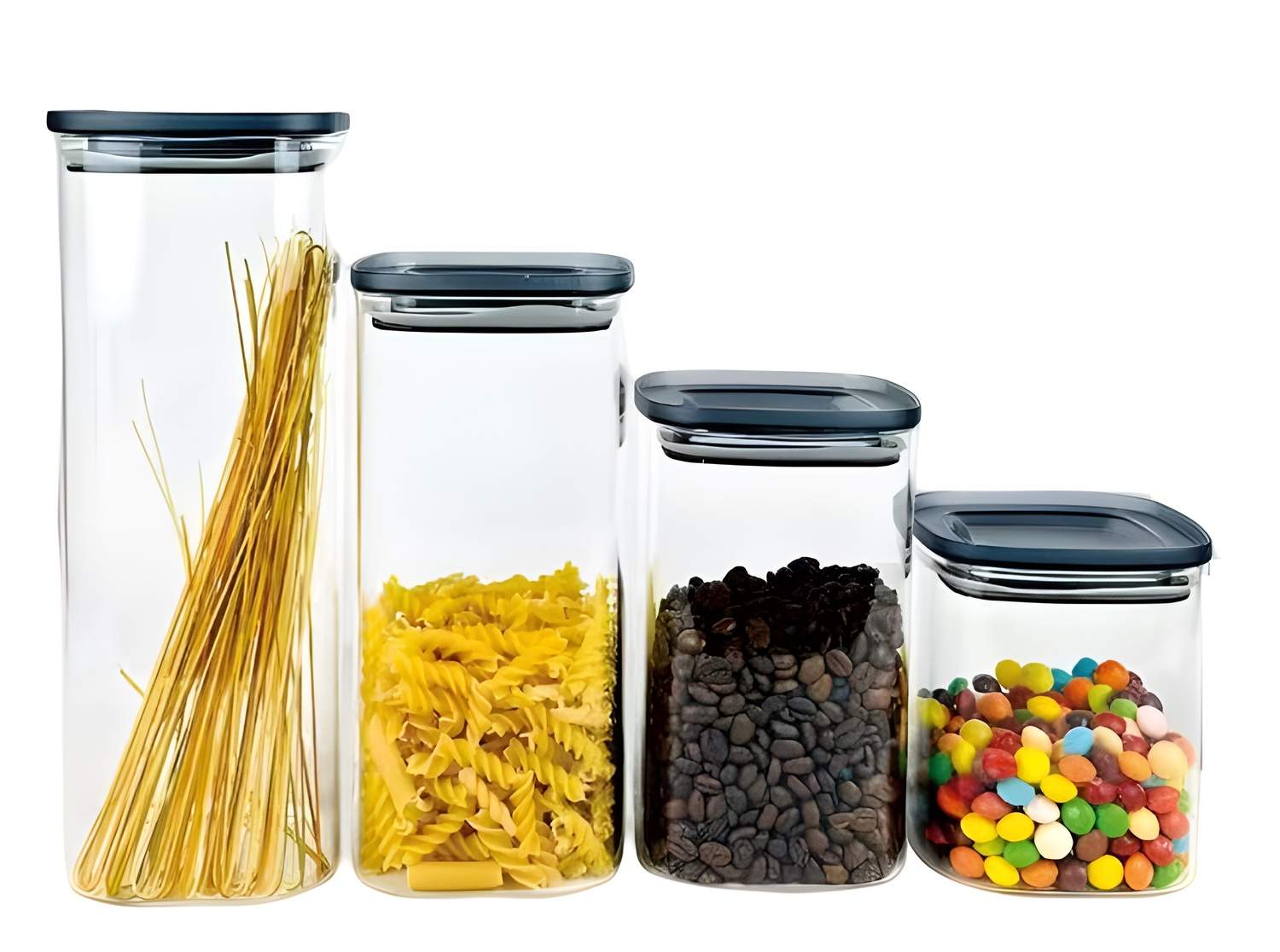 Glasburkar med 4 st, med bambulock – lufttäta | Hem & Hobby | Pryloteket