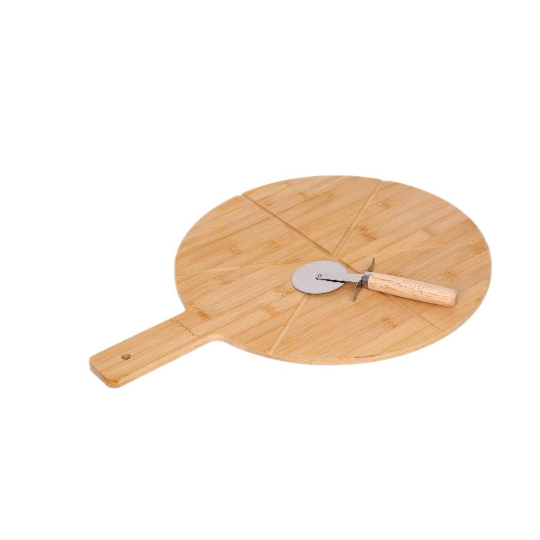 Bambu pizzaset – skärbräda och rostfri skärare | Hem & Hobby - Hem & Hushåll - Kök - Köksredskap - Övriga Köksredskap | Pryloteket