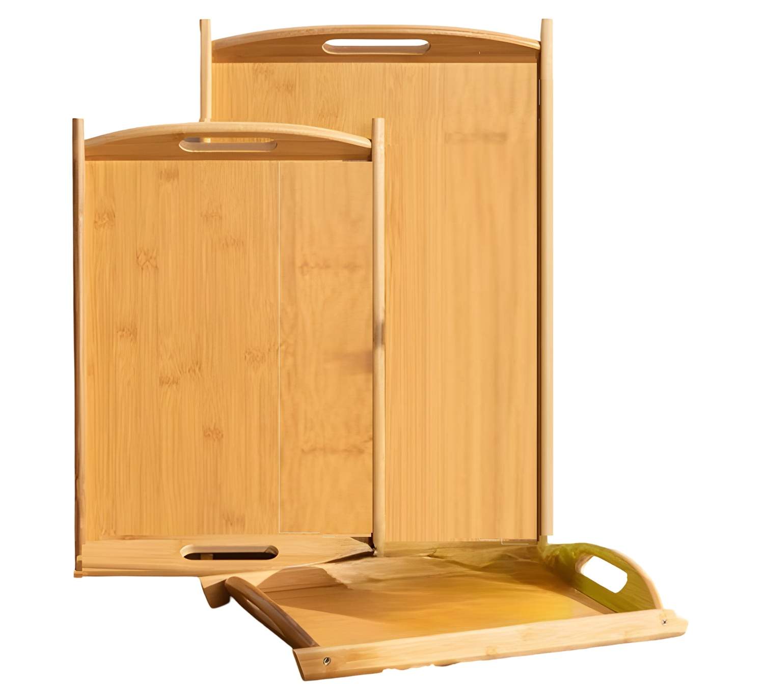 Bambusbakkesæt – 3-delte serveringsbrætter med håndtag