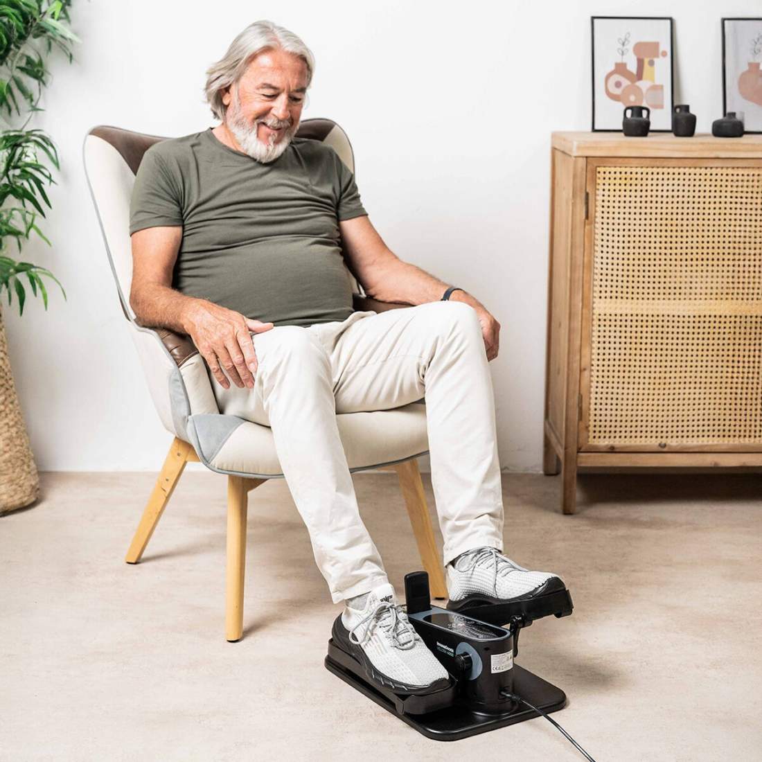 Mini elektrisk elliptisk træningsmaskine – fjernbetjening, 5 hastigheder, LCD-skærm