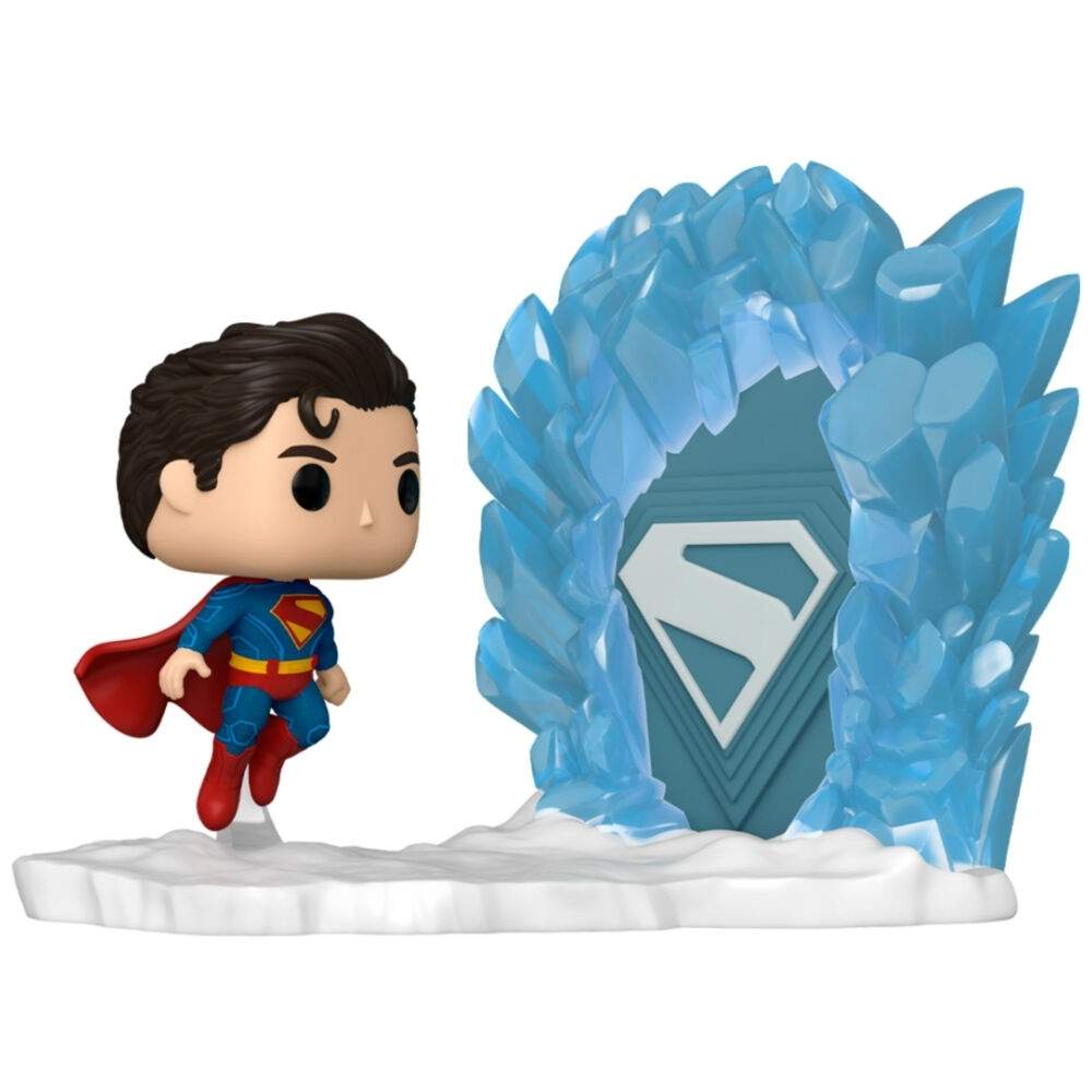 Superman-figuuri Fortress of Solitude -näyttöalustalla