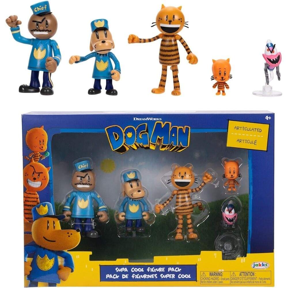 Dogman-pakke med 5 actionfigurer, 6 cm høje