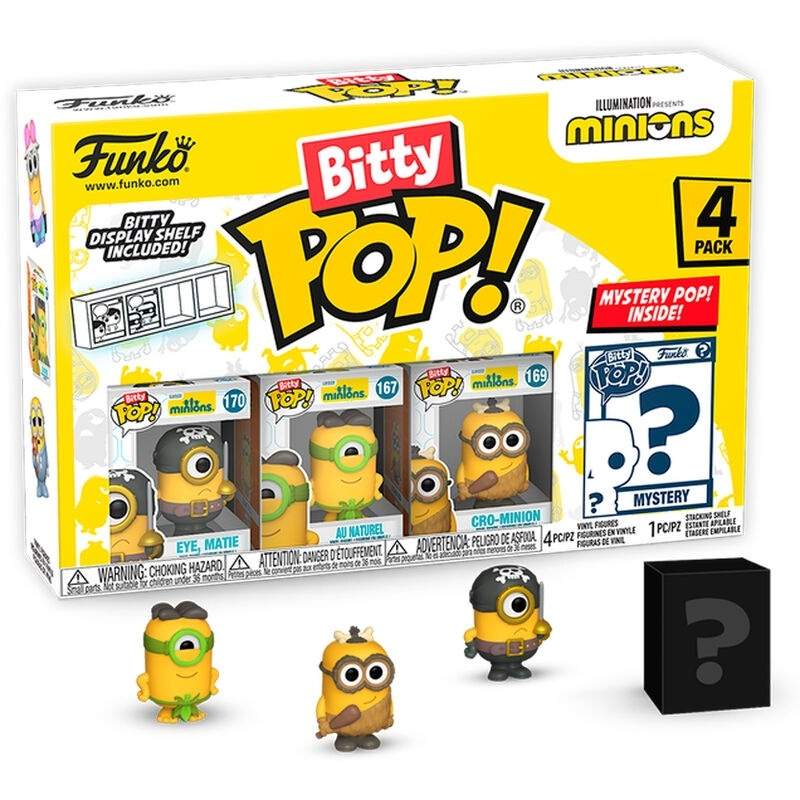 Blisterpakke med 4 Bitty POP Minions samleobjekter