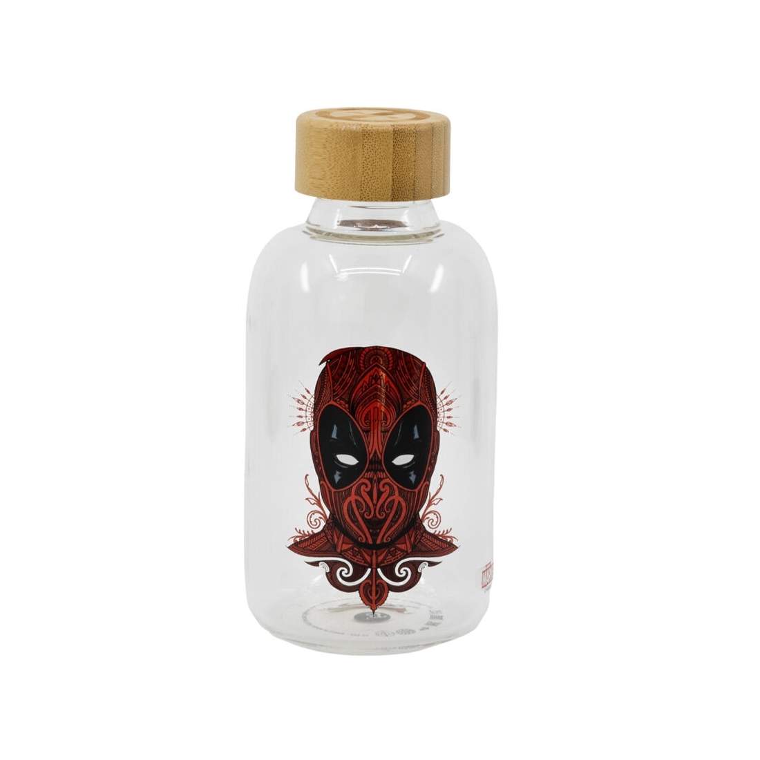 Deadpool 620 ml glasflaska – hållbar, unik design | Hem & Hobby | Pryloteket