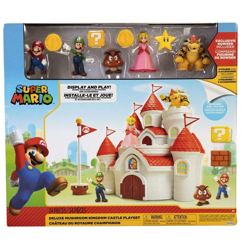 Super Mario Bros Mushroom Kingdom Castle Legesæt med figurer