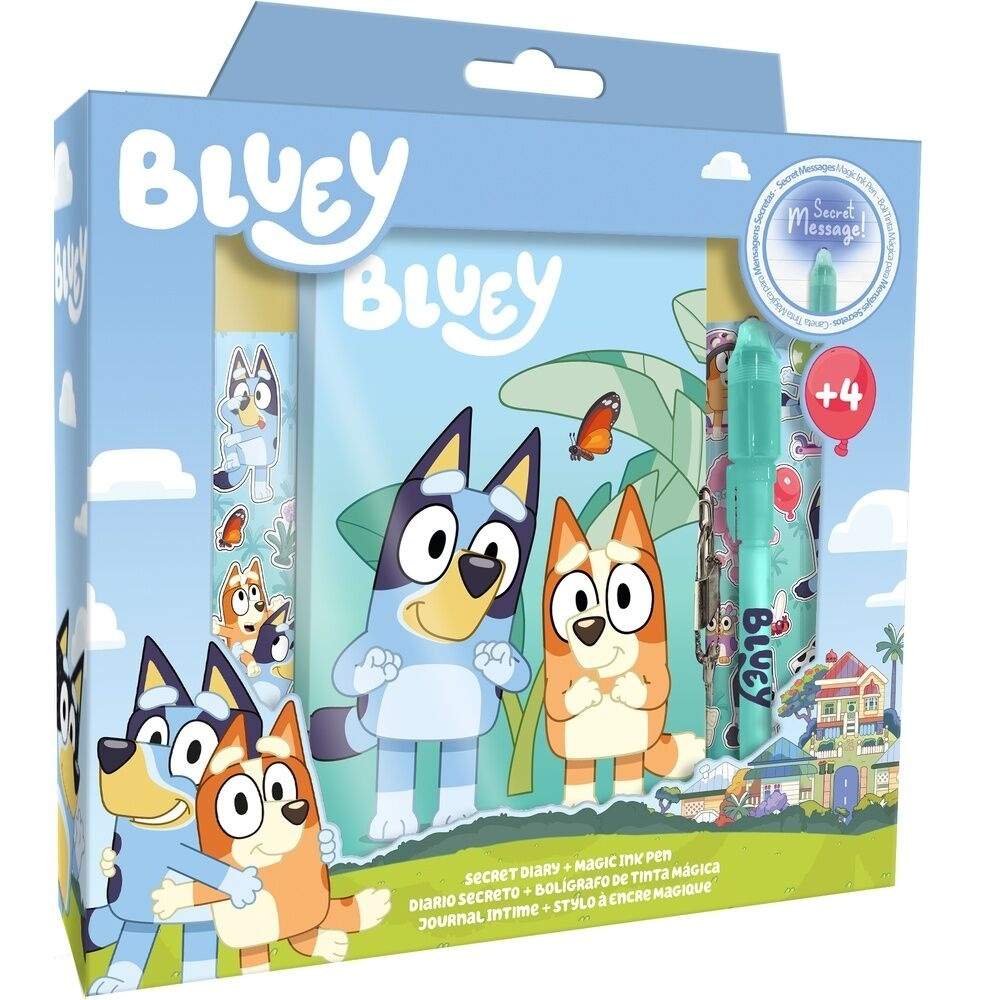 Bluey Dagbog med magisk pen til kreativ skrivning og tegning