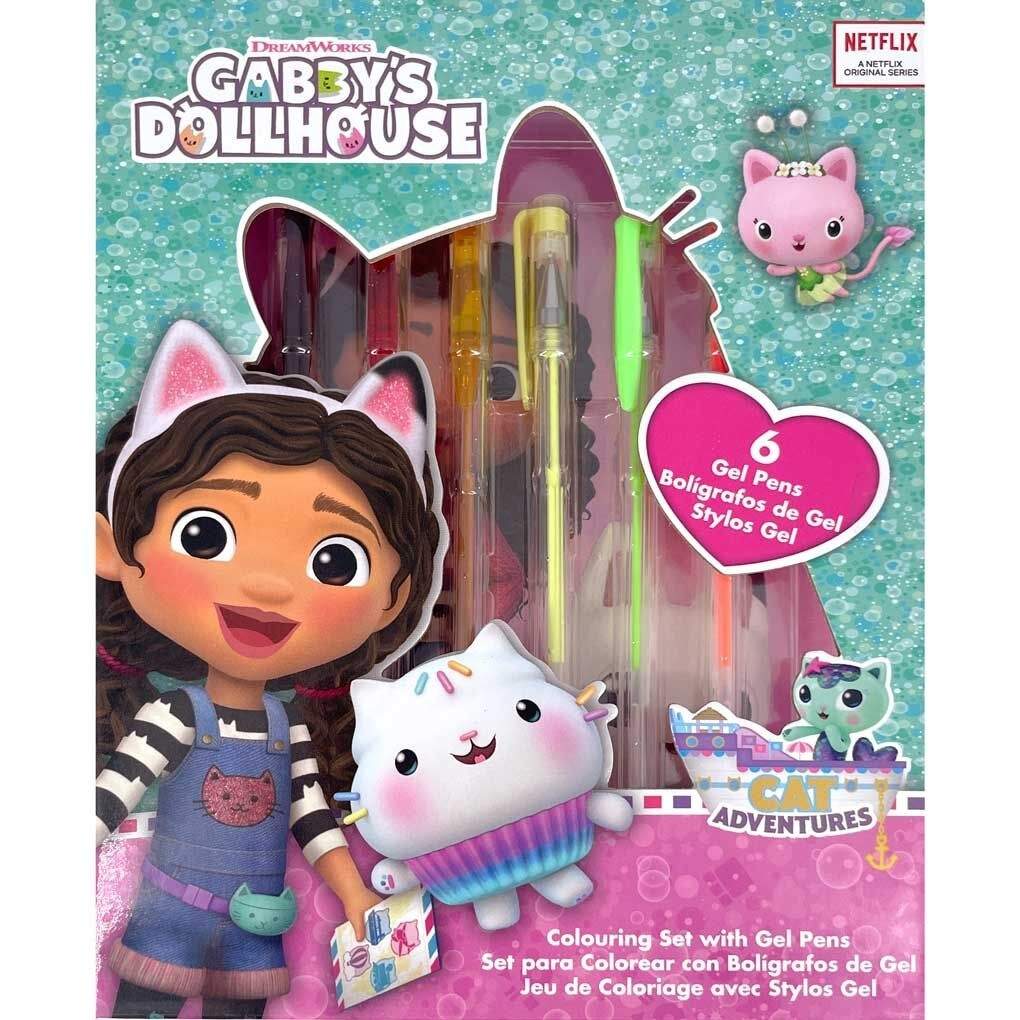 Gabby's Dollhouse Notebook med 6 gelpennesæt
