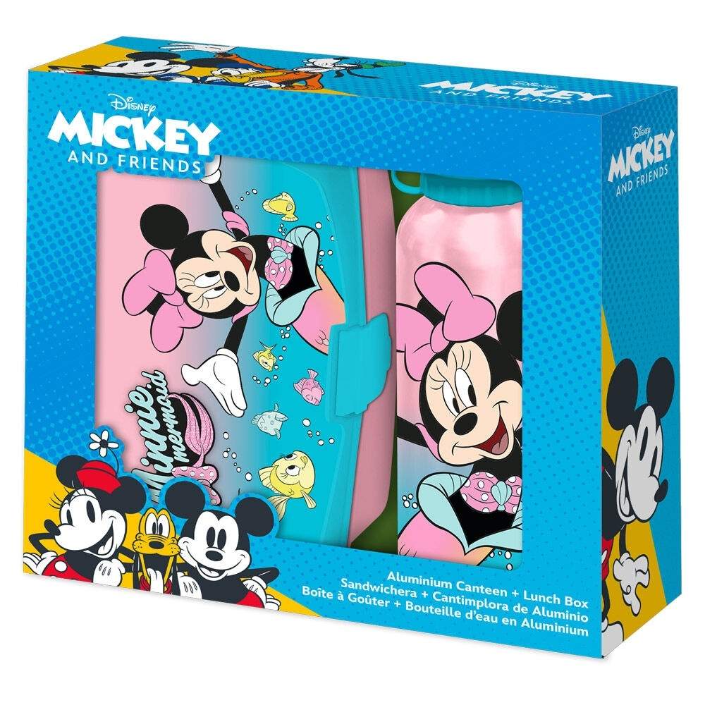 Minnie Mouse Madpakke og 500 ml aluminiumsflaskesæt