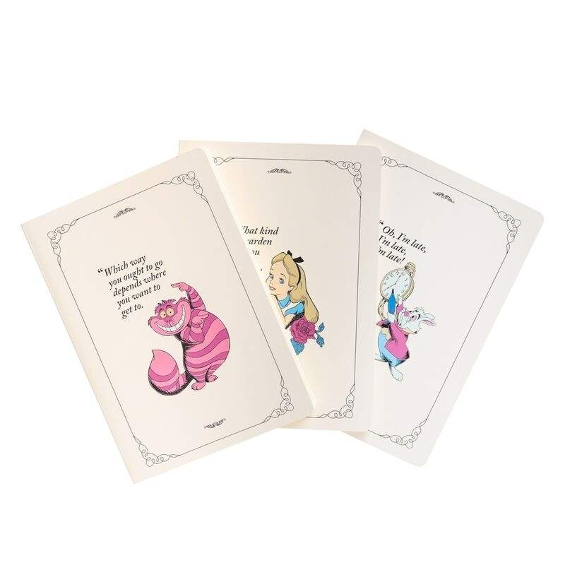 Alice i Eventyrland A5 Notebook-pakke med 3