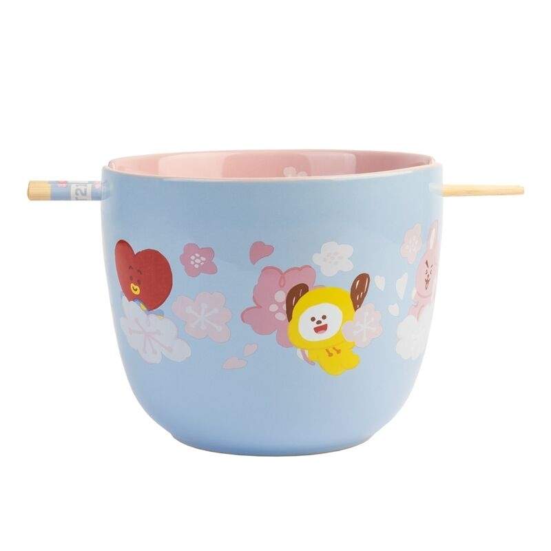 Ramen skål med BT21 Design, Mikrobølgesikker, 20 oz Kapacitet