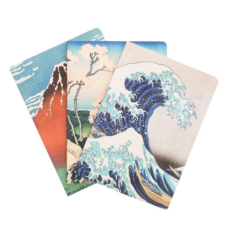 The Great Wave of Kanagawa A5 notebook sæt med 3