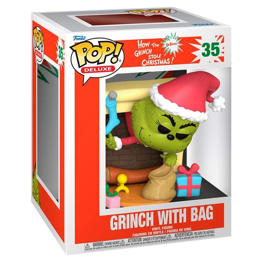 Grinchfigur Deluxe med taske, samlerobjekt til ferie