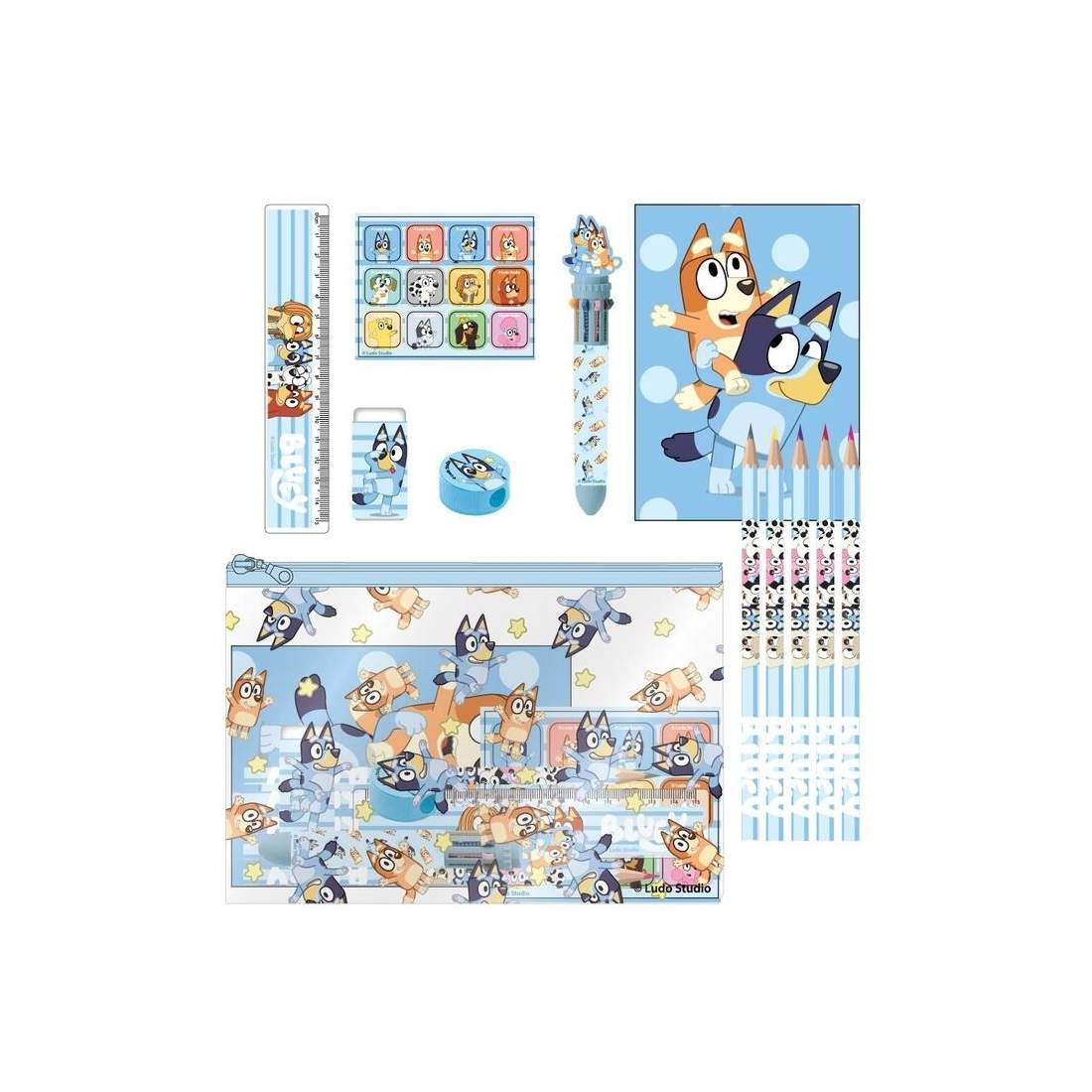 Bluey brevpappersset med anteckningsböcker, klistermärken och pennor | Hem & Hobby | Pryloteket