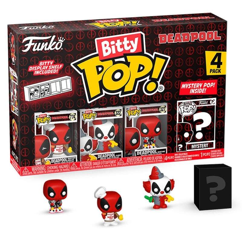 4-pakkauksen läpipainopakkaus Bitty POP Marvel Deadpool -keräilyfiguurit
