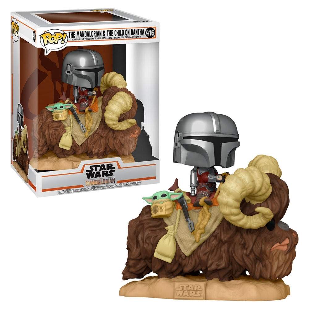 Mando på Bantha-figur med barn, Star Wars samlerlegetøj
