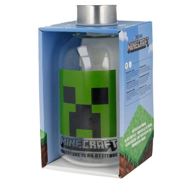 Lasipullo 620 ml Minecraft-pelaajille ja keräilijöille