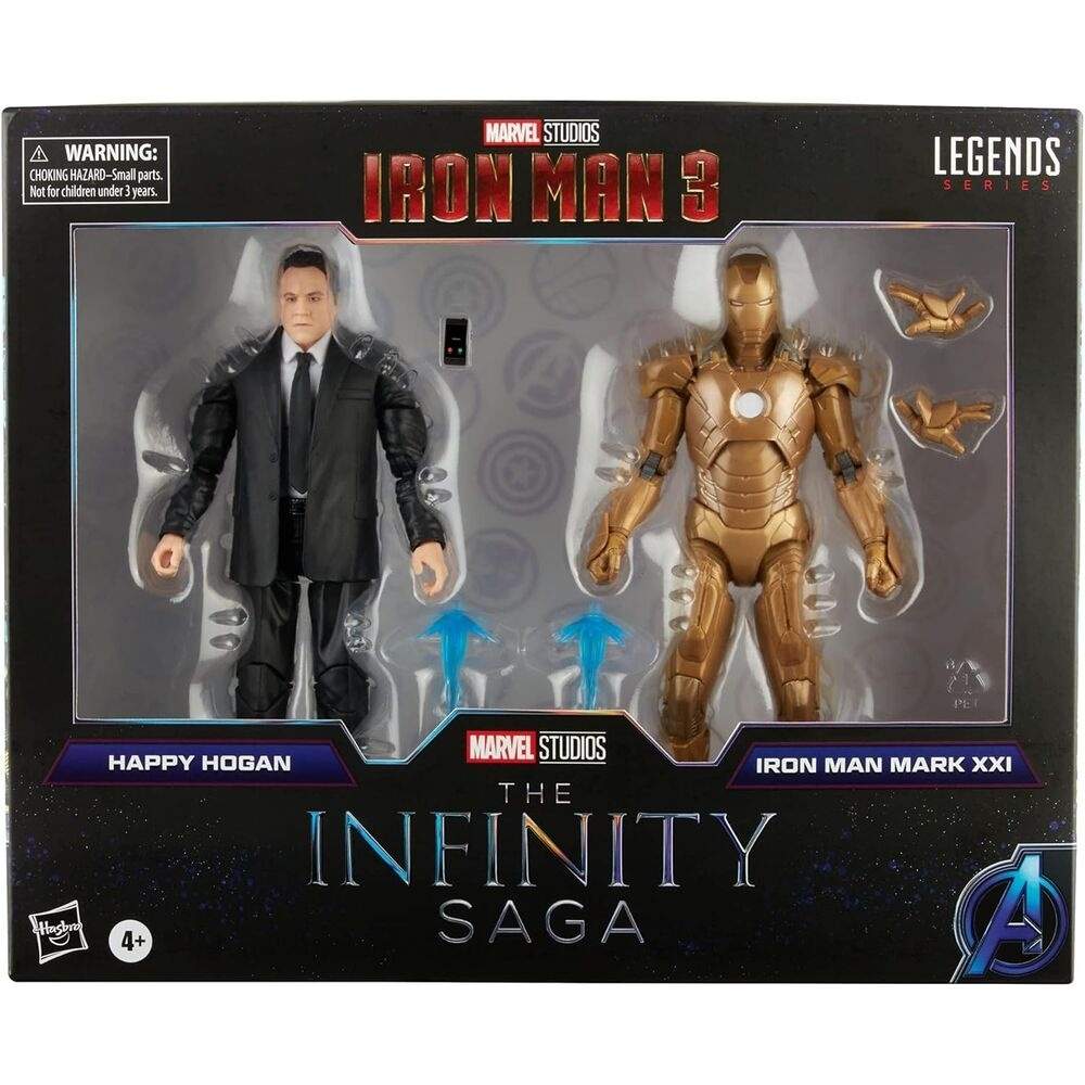 Iron Man 3 Happy Hogan & Mark XXI actionfigursæt, 15 cm