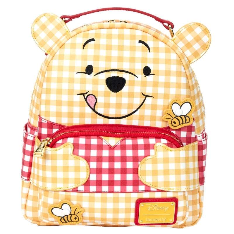 Winnie the Pooh Gingham-rygsæk, 25 cm størrelse, holdbart design