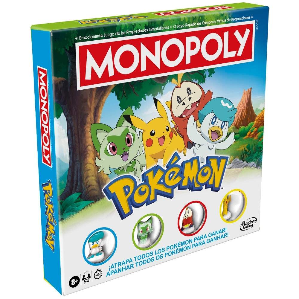 Monopol Pokémon brætspil på spansk til sjov for hele familien