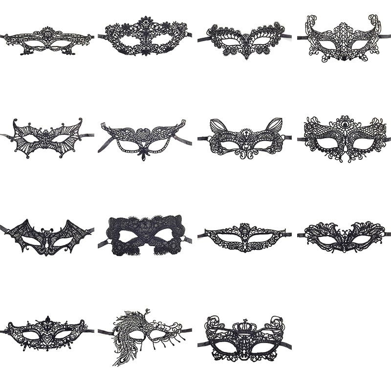 Glamourøs øjenmaske i blonder til fest & halloween