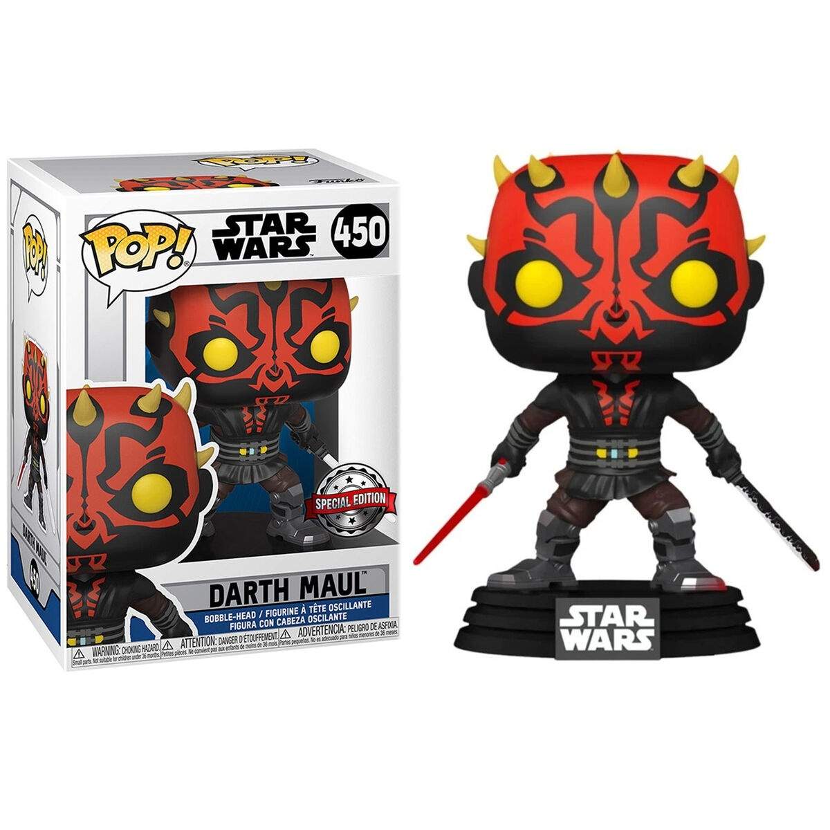 Star Wars Darth Maul popfigur med lyssværd, eksklusiv udgave