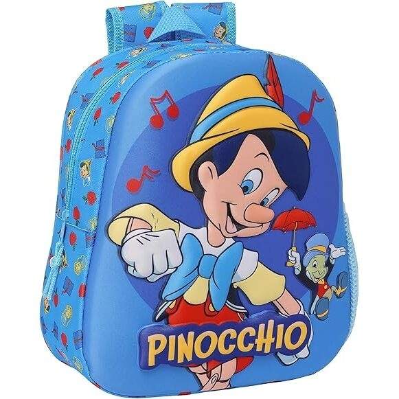 Pinocchio 3D rygsæk, 33 cm størrelse, slidstærkt materiale