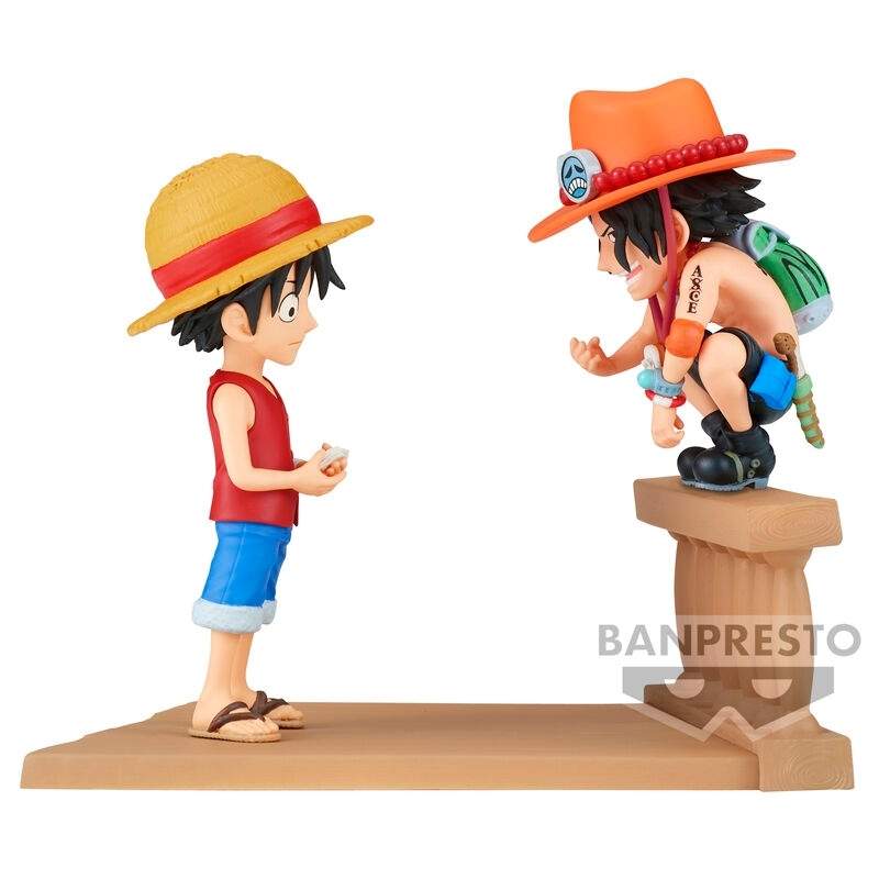 One Piece Collectible Figursæt: Monkey D. Luffy & Portgas D. Ace, 8 cm
