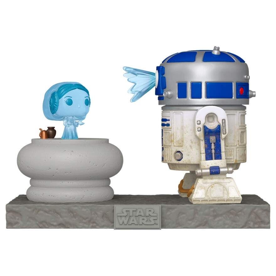 Star Wars R2-D2 -figuuri prinsessa Leia hologramminäytöllä