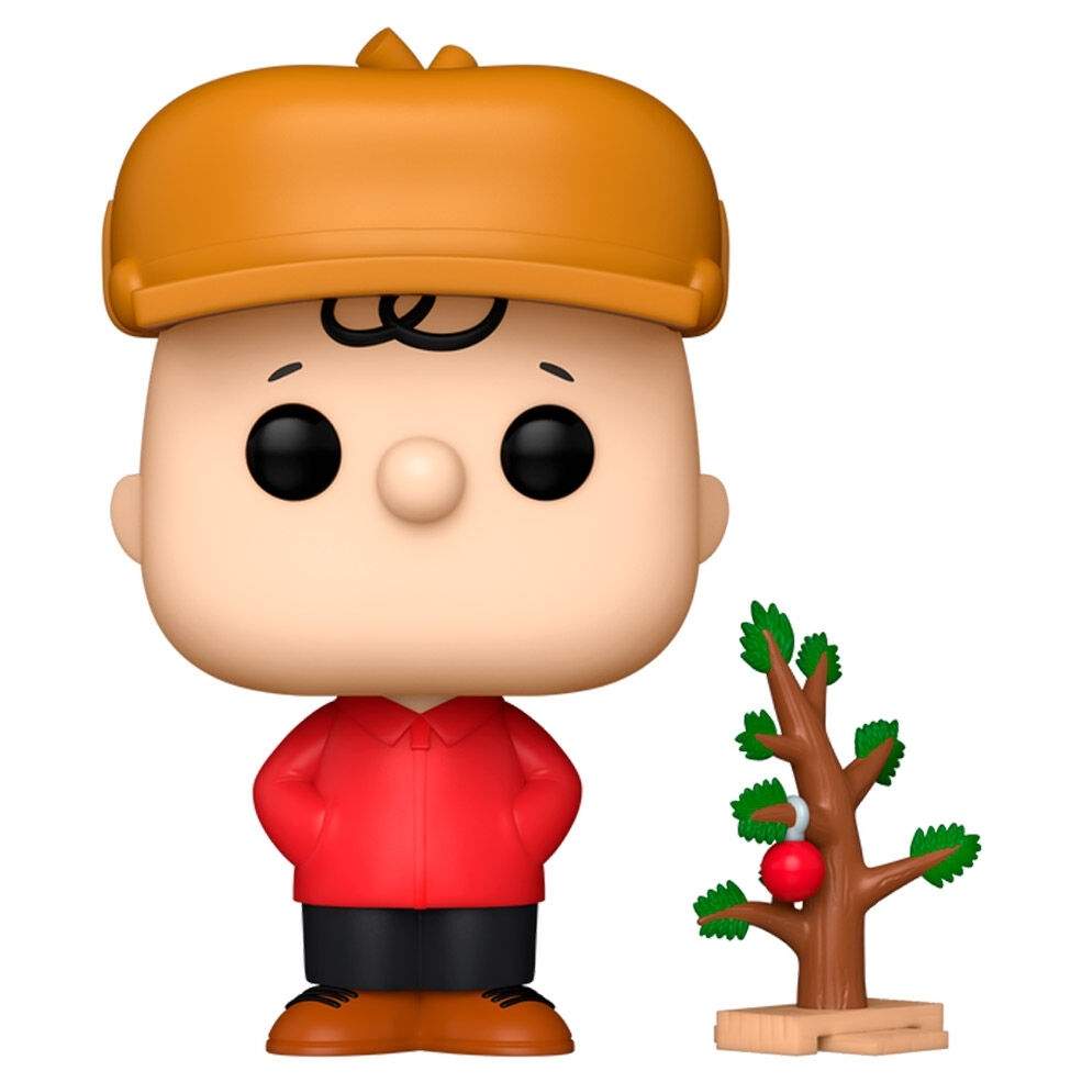 Charlie Brown Popfigur med juletræ, 4-tommer samleobjekt