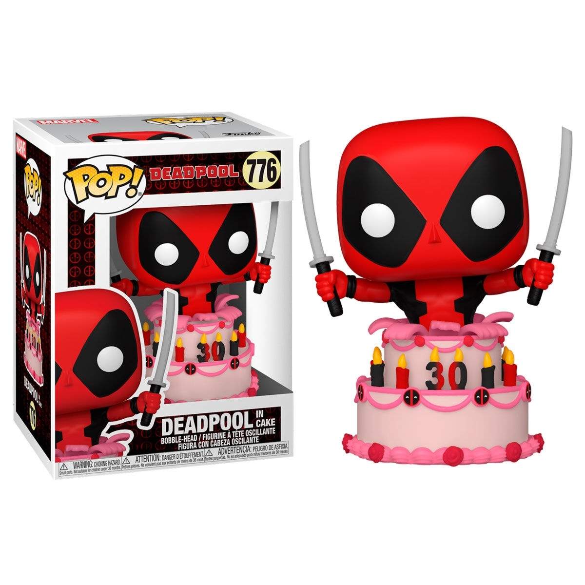 Deadpool 30 års jubilæumsfigur med kagetilbehør