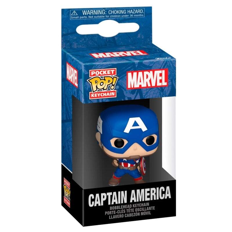 Marvel Captain America Pocket POP nøglering, samlerfigur