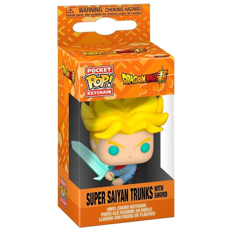 Dragon Ball Super Saiyan Trunks nøglering med sværd, lommestørrelse