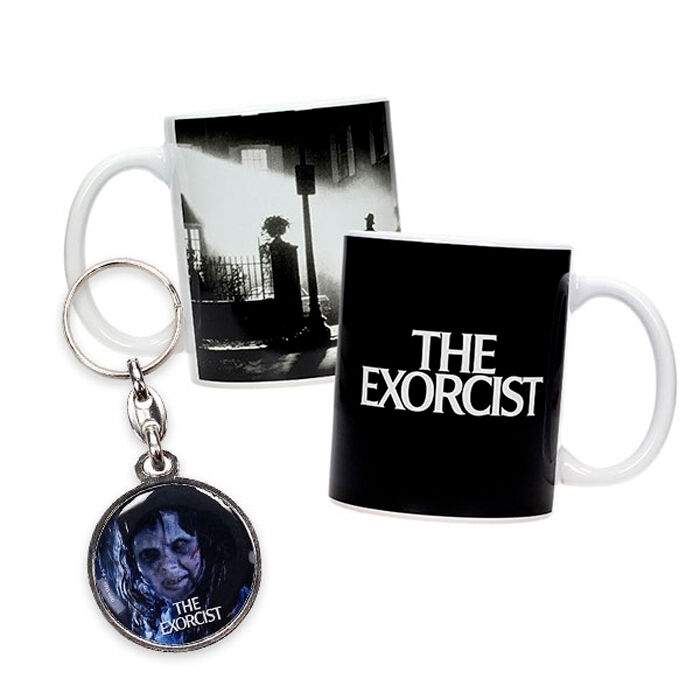 Eksorcist-kaffekrus med gavesæt med nøglering i metal