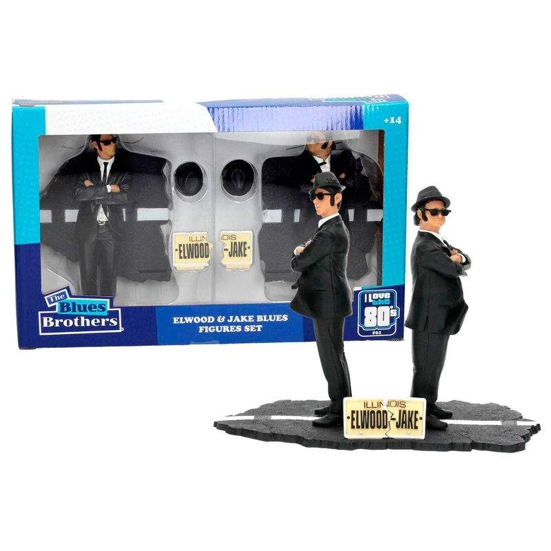 Blues Brothers figursæt, Jake og Elwood, 18 cm høj