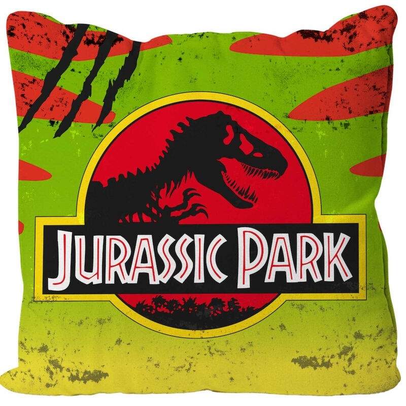 Jurassic Park logopude, 18x18 tommer, blød polyester
