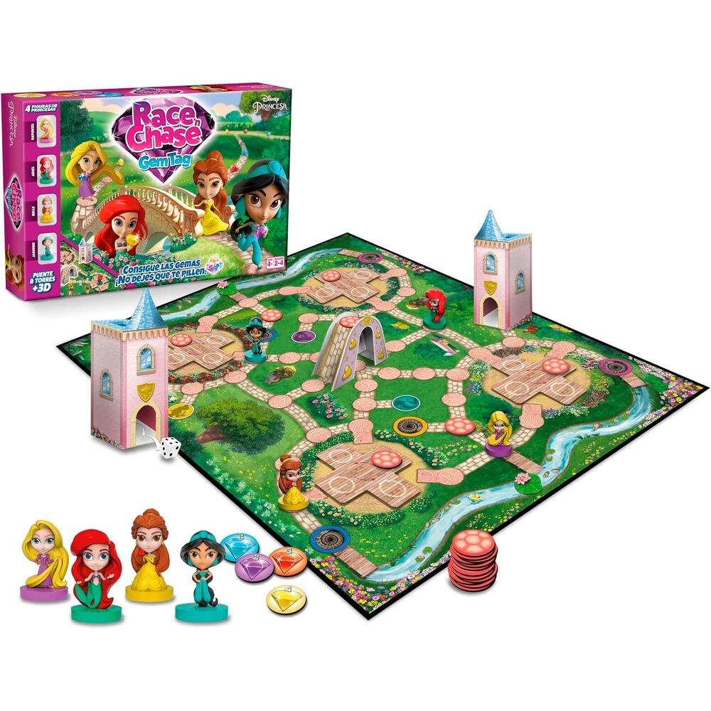 Disney Princess Race Chase brætspil for børn, 2-4 spillere