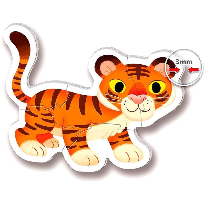 Vilde dyrs første puslespilsæt, 3-12 stykker til børn