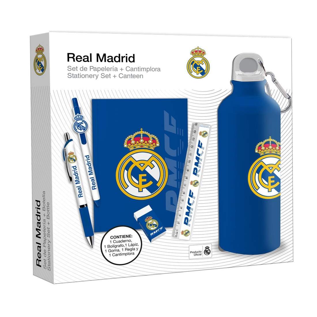 Real Madrid brevpappersset med vattenflaska, skolmaterial | Hem & Hobby | Pryloteket