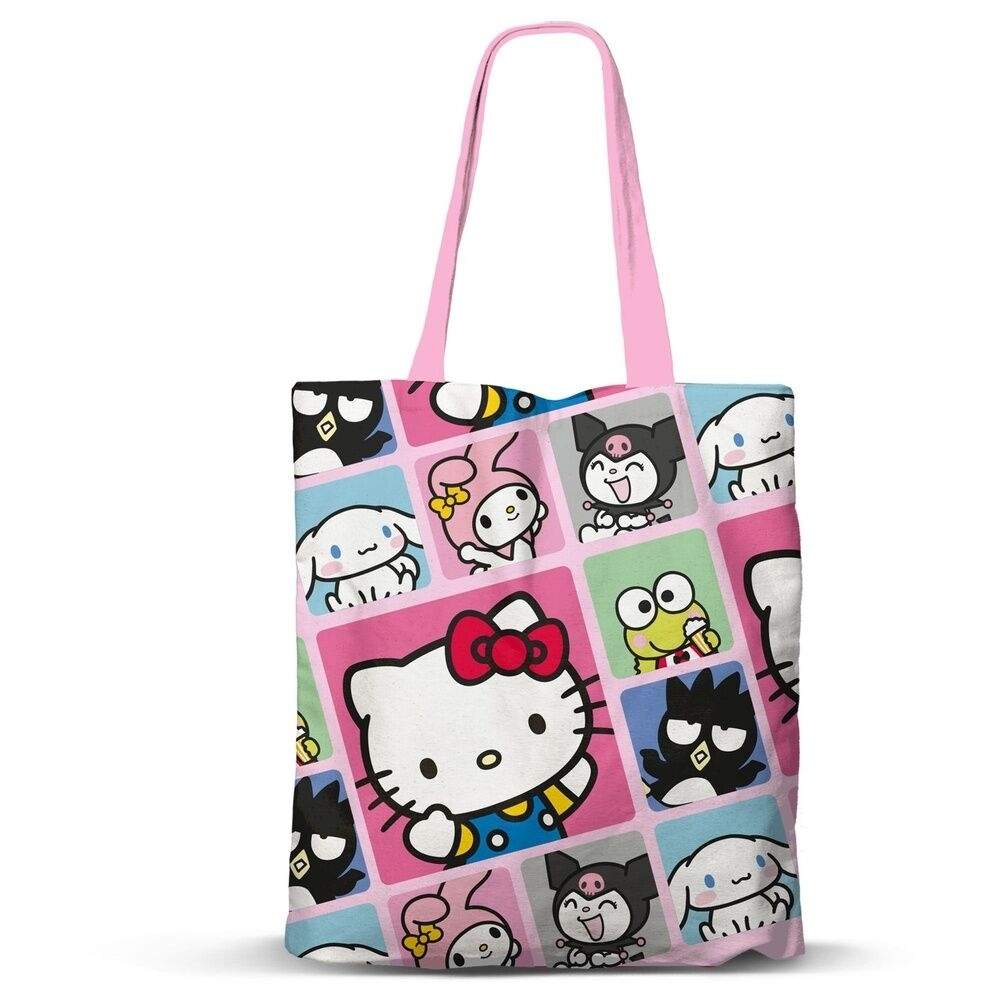 Hello Kitty indkøbstaske med paneler, holdbart og stilfuldt design