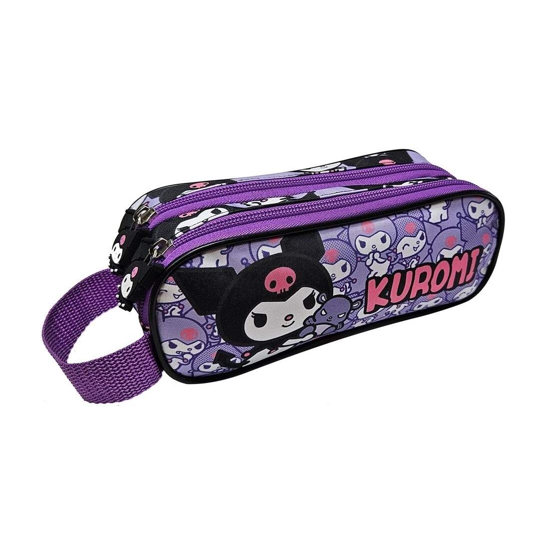 Dubbelt pennfodral, Hello Kitty Kuromi Design, slitstarkt material | Hem & Hobby | Pryloteket