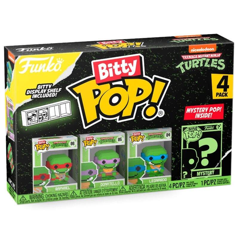 Blister 4 figurer Bitty POP Teenage Mutant Ninja Turtles Bit