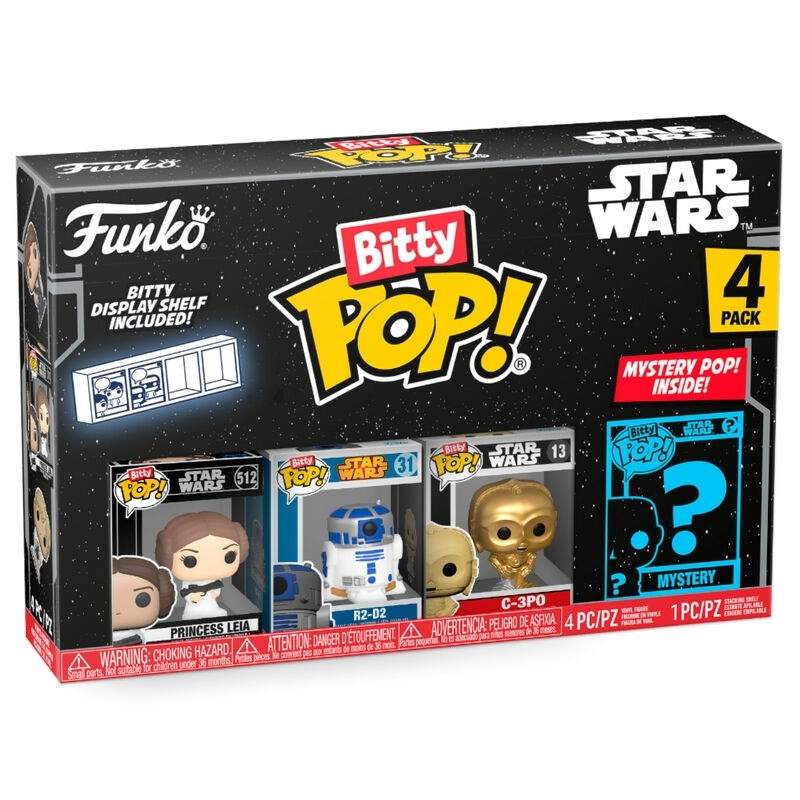 Blister 4 figurer Bitty POP Sar Wars Leia