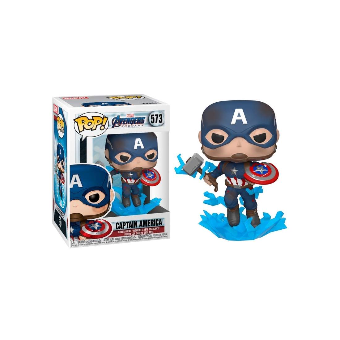 POP-figur Marvel Avengers Endgame Captain America med bruten sköld & Mjölner | Hem & Hobby | Pryloteket