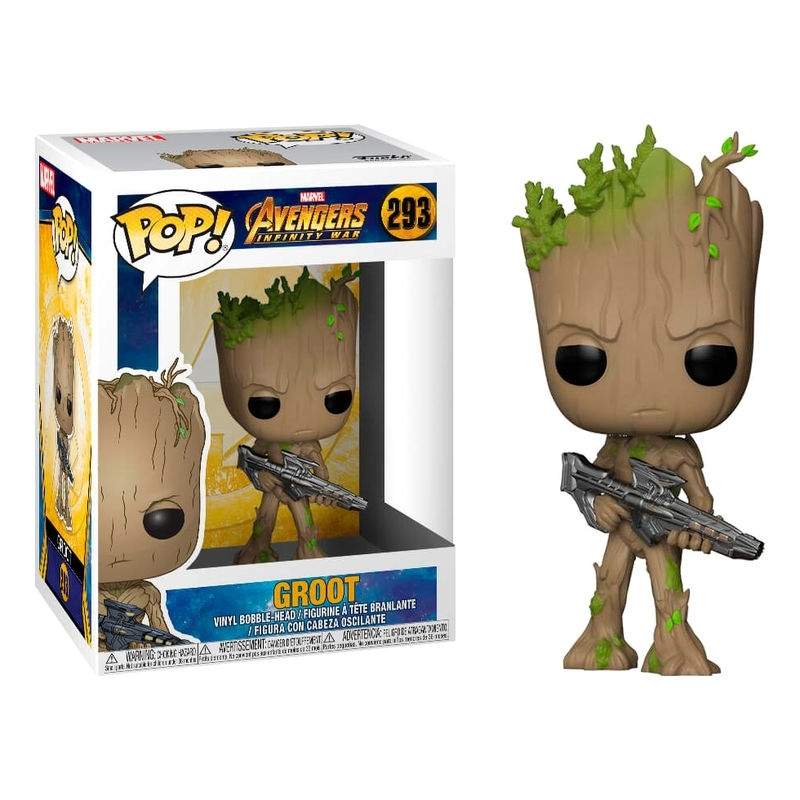 POP-hahmo Marvel Avengers Infinity War Teini Groot aseen kanssa