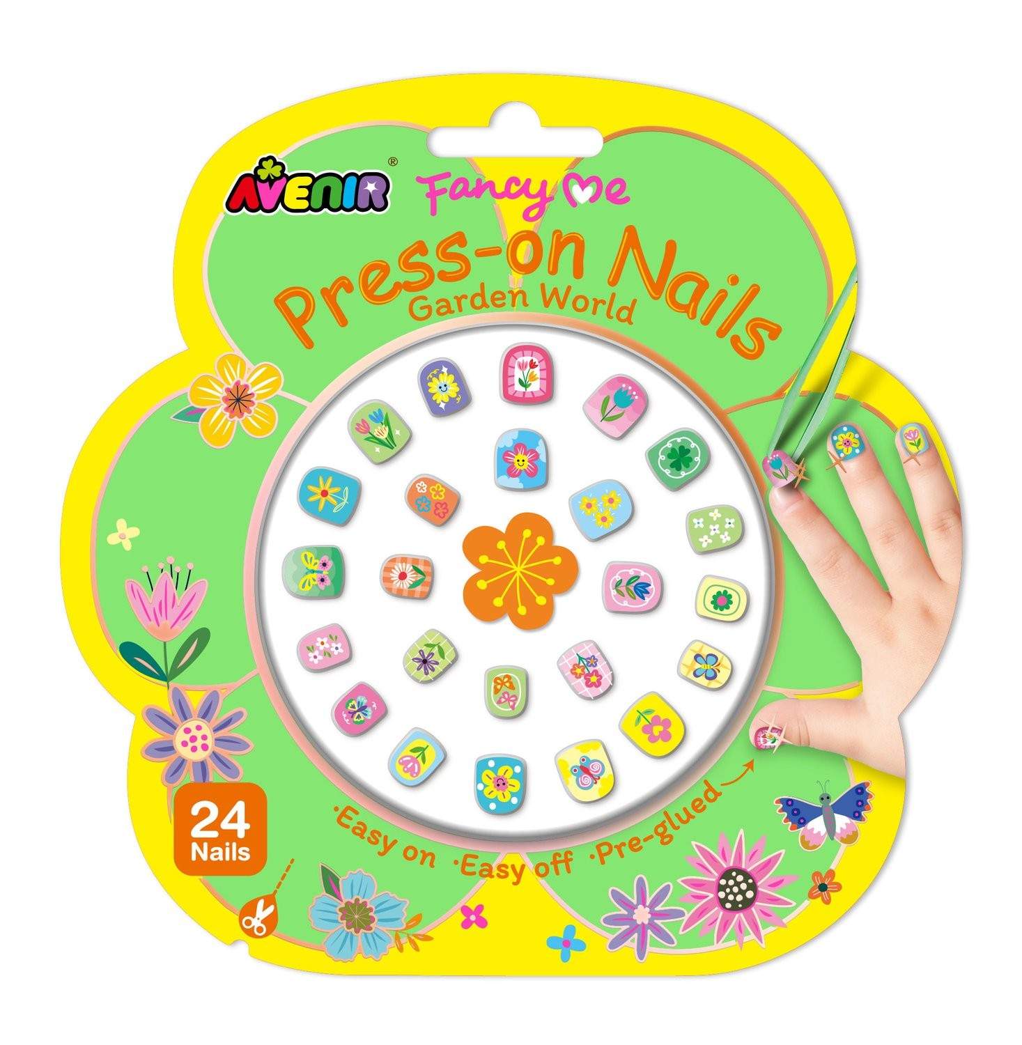 Press-On Nails, Trädgårdstema, Enkel applicering, 24 stycken | Hem & Hobby | Pryloteket