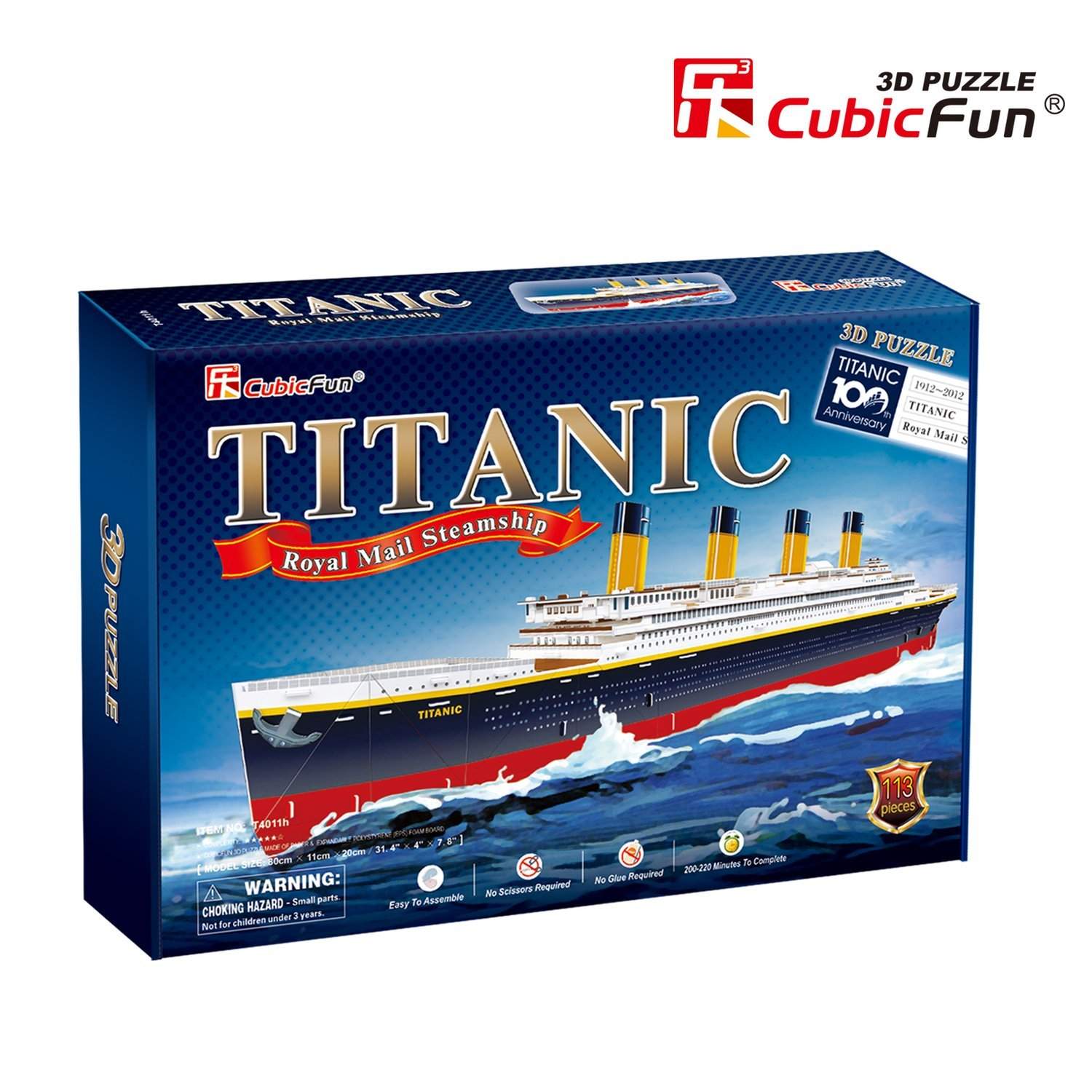 Titanic 3D-puslespil, stor størrelse, sjovt for alle aldre
